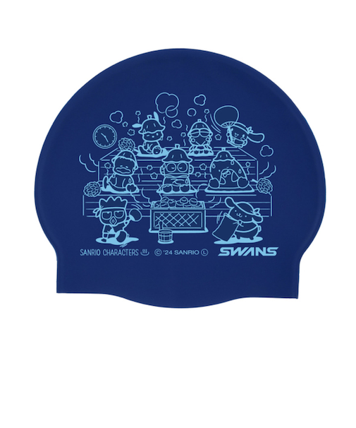 スワンズ（SWANS）スイムキャップ 水泳 キャップ シリコンキャップ サンリオ 紺 SA-7SC1 NAV スイミングキャップ 水泳帽 シリコーン