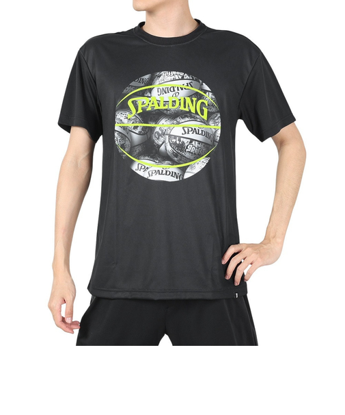 スポルディング（SPALDING）バスケットボールウェア UVカット Tシャツ ボールプリント SMT23014 速乾