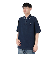 ラコステ（LACOSTE）配色リブニットインディゴポロシャツ PH004J-993GF