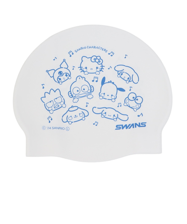 スワンズ（SWANS）スイムキャップ 水泳 シリコーンキャップ サンリオ 白 SA-7SC2 W スイミングキャップ 水泳帽 シリコン