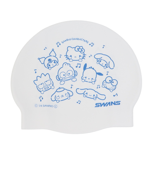スワンズ（SWANS）スイムキャップ 水泳 シリコーンキャップ サンリオ 白 SA-7SC2 W スイミングキャップ 水泳帽 シリコン