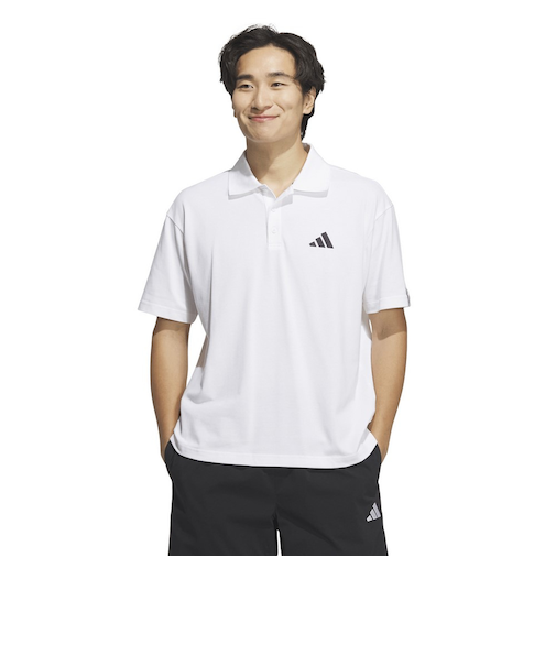 アディダス（adidas）エッセンシャルズ プラス ルーズフィット スモールロゴ 半袖ポロシャツ JUP99-JW6987