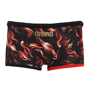 アリーナ（ARENA）競泳水着 水泳 タフスーツ トレーニングスパッツ ショートレッグ 黒×赤 S-LLサイズ AS5FWMS2M BKRD トレーニング水着