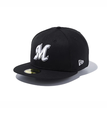 ニューエラ（NEW ERA）帽子 キャップ 59FIFTY 千葉ロッテマリーンズ 黒 S-Lサイズ 14525192 NPB 野球 プロ野球 男女兼用