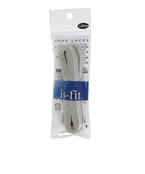 イズフィット（is-fit）シューレース 靴ひも X コットン グレー 130cm