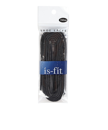 イズフィット（is-fit）シューレース 靴ひも X アウトドア クロ 150cm