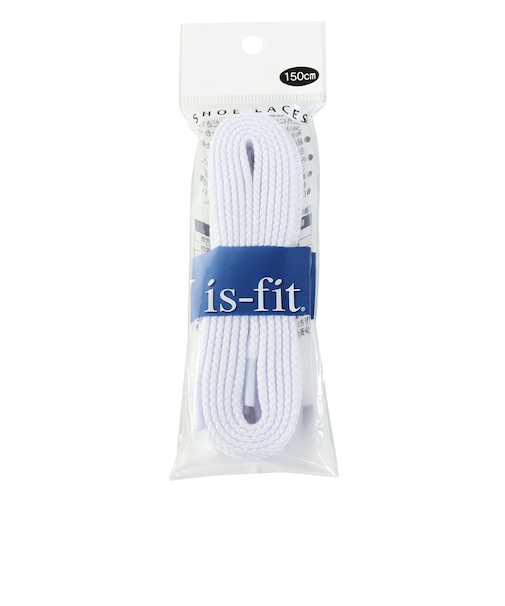 イズフィット（is-fit）シューレース 靴ひも X AC シロ 150cm