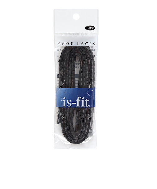 イズフィット（is-fit）シューレース 靴ひも X アウトドア クロ 120cm