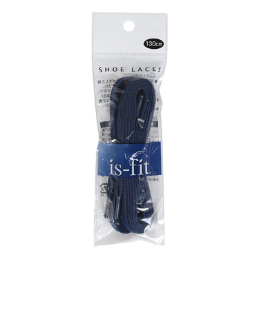 イズフィット（is-fit）シューレース 靴ひも X コットン ネイビー 130cm