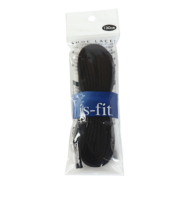 イズフィット（is-fit）シューレース 靴ひも X AC クロ 130cm
