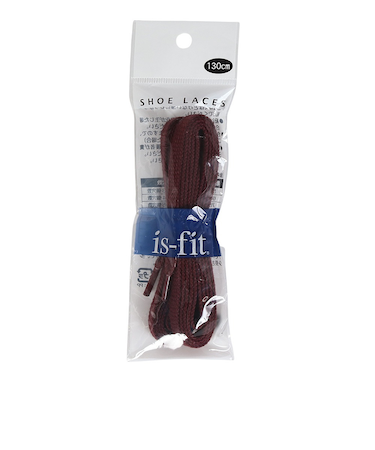 イズフィット（is-fit）シューレース 靴ひも X コットン ボルドー 130cm
