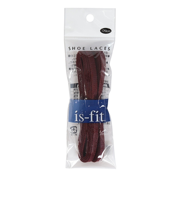 イズフィット（is-fit）シューレース 靴ひも X コットン ボルドー 120cm