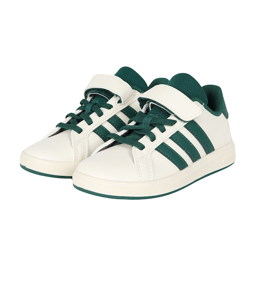 アディダス（adidas）ジュニアスニーカー スポーツシューズ グランドコート 2.0 キッズ オフホワイト NLD08-JQ8004 運動靴 トップストラッ…