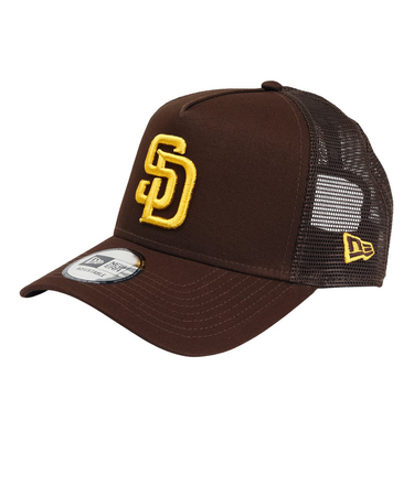 ニューエラ（NEW ERA）メッシュキャップ 9FORTY A-Frame トラッカー MLB Side Patch サンディエゴ・パドレス 茶色 14388…