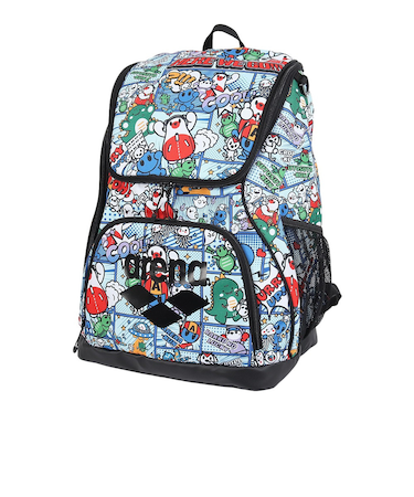 アリーナ（ARENA）水泳バッグ バックパック 黒 35L AS5FBP31U BKBK リュックサック スイムバッグ 総柄 アリーナ君