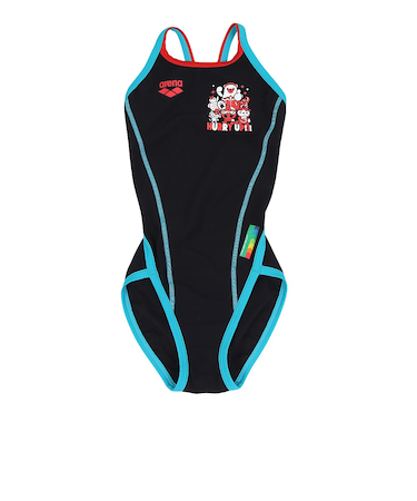 アリーナ（ARENA）競泳水着 ジュニア 女子 水泳 トレーニングワンピース オープンバック 黒 130-140サイズ AS5FWM00G BK01 アリーナ…