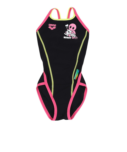 アリーナ（ARENA）競泳水着 ジュニア 女子 水泳 トレーニングワンピース オープンバック 黒 130-140サイズ AS5FWM00G BK04 アリーナ…