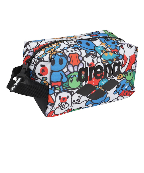 アリーナ（ARENA）水泳バッグ マルチポーチ 4L AS5FBZA4U WHBK アリーナ君と仲間たち 撥水 スイミングバッグ 小型