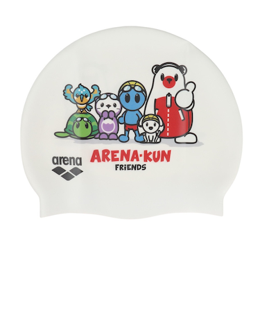 アリーナ（ARENA）スイムキャップ 水泳 キャップ シリコーンキャップ AS5FSCA1U WHBK スイミングキャップ アリーナくん