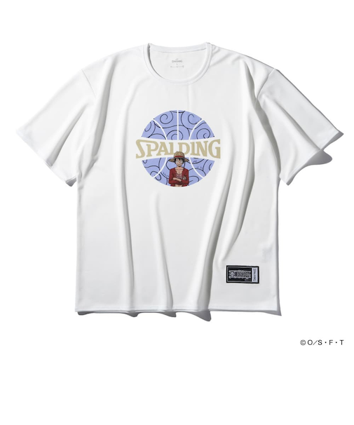 スポルディング（SPALDING）バスケットボールウェア Tシャツ ONE PIECEゴムゴムの実 ボールプリント SMT25101PWH