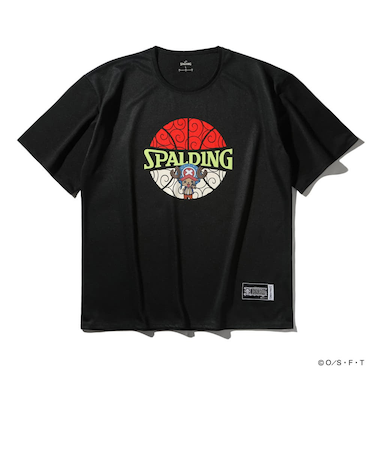 スポルディング（SPALDING）バスケットボールウェア Tシャツ ONE PIECEヒトヒトの実 ボールプリント SMT25103PBK