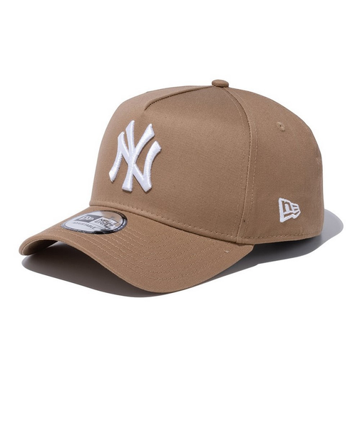 ニューエラ(NEW ERA)キャップ 940 A-Frame ニューヨーク・ヤンキース カーキ×ホワイト 茶色 14525035 サイズ調整可 日除け対策