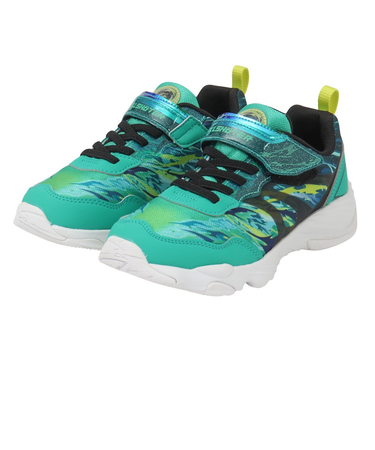 ムーンスター（MoonStar）ジュニア スポーツシューズ ベルクロ ベルト付き スニーカー SK0070WS シップウ エメグリーン 12240087