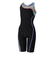 スピード（SPEEDO）フィットネス水着 レディース 水泳 アシンメトリー ルースンニースキン M-LLサイズ 水色 SFW12565 MN オールインワン