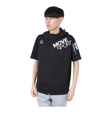 デサント（DESCENTE）SUNSCREEN TAIKYU ジャージ フルジップ 半袖フーディー ST5SJG13M BK01