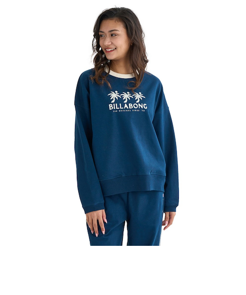 ビラボン（BILLABONG）TRIPLE PALMS SW CREW 長袖Tシャツ BF014010 NVY