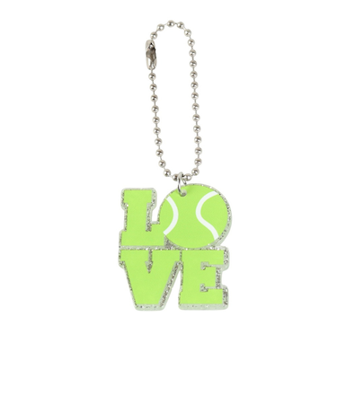 キーホルダー LOVEスポーツKC テニス フラッシュグリーン IS016 学生 部活 スポーツ 運動 記念品 スクバ チームメイト