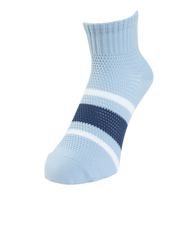 ヤックパック（YAK PAK）靴下 刺繍ライン SH ショートソックス ライトブルー 25-27センチ 34E15501Q 抗菌防臭 メッシュ おしゃれ 普段…