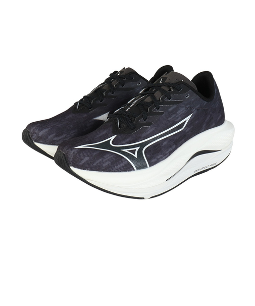 ミズノ(MIZUNO)ランニングシューズ 部活 ウエーブ リベリオン フラッシュ 3 ワイド ブラック ホワイト J1GC253701