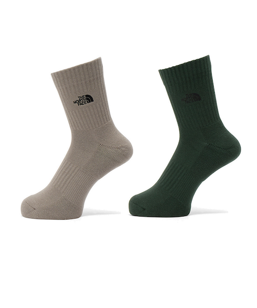 ザ・ノース・フェイス（THE NORTH FACE）靴下 TNF ロゴ クルー 2足組 ソックス S-Lサイズ NN82310 MA ノース 抗菌防臭 おしゃれ