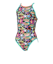 スピード（SPEEDO）競泳水着 レディース 水泳 スパークリングブーンターンズスーツ M-LLサイズ STW02556 MT 総柄 スイムウェア 練習用