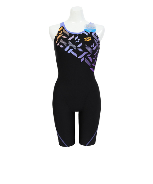 アリーナ(ARENA)フィットネス水着 レディース 水泳 フィットネスワンピース スパッツ 黒×黄 S-LLサイズ AS5FW… アリーナ（ARENA）フィットネス水着 レディース 水泳 フィットネス