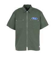 エクストララージ(XLARGE)ジップアップ 半袖 ワークシャツ 101252014001-GREEN