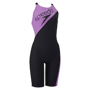スピード（SPEEDO）フィットネス水着 レディース 水泳 パネル ターンズニースキン 紫 S-LLサイズ STW12503 ML スパッツタイプ 練習用