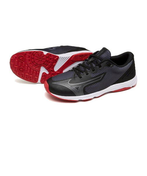 ミズノ（MIZUNO）ジュニアスポーツシューズ スニーカー スピード スタッズ 4 ブラック レッド K1GC242509