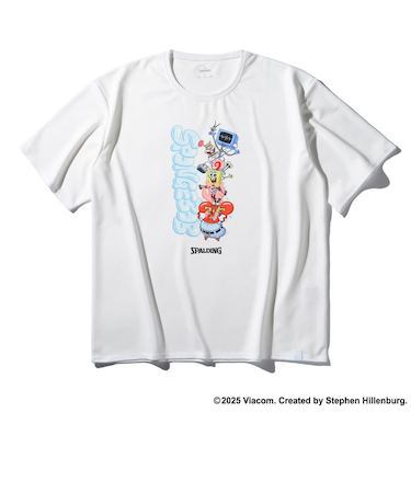 スポルディング（SPALDING）バスケットボールウェア Tシャツ スポンジ・ボブ キャラクターズ SMT25147SWH