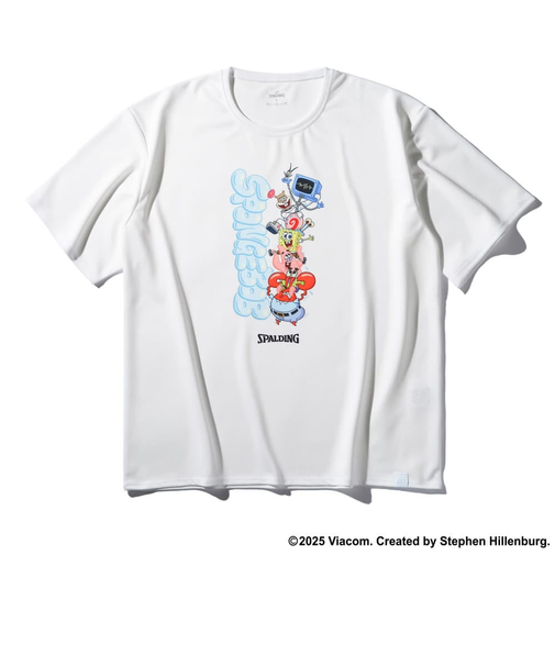 スポルディング（SPALDING）バスケットボールウェア Tシャツ スポンジ・ボブ キャラクターズ SMT25147SWH