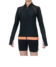 ミズノ（MIZUNO）水着 レディース 水泳 FWラッシュガード ベージュ×ブラック S-LLサイズ N2JAA83095 フィットネス水着 運動