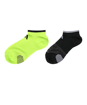アディダス（adidas）ソックス 靴下 ２足組 SS-Sサイズ(19-23cm) 黄/黒 ODW33-KK8081子供用 2足セット スニーカー丈