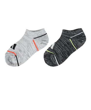 アディダス（adidas）ソックス 靴下 ２足組 SS-Sサイズ(19-23cm) グレー/黒 ODW30-KK8078子供用 2足セット スニーカー丈