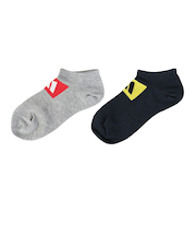 アディダス（adidas）ソックス 靴下 ２足組 SS-Sサイズ(19-23cm) グレー/黒 ODW24-KK8072 子供用 ２足セット スニーカー丈