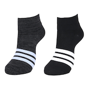 アディダス（adidas）ソックス 靴下 2足組 2P SOCKSSOCKSBLACK 黒/グレー Sサイズ(23-25cm) ODW21-KK8069 ショ…