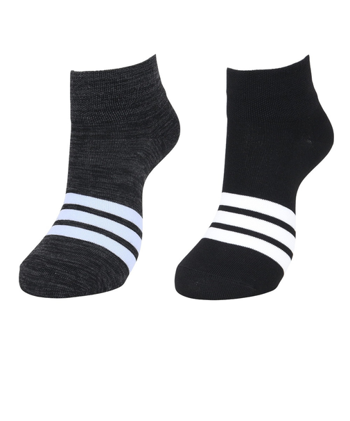 アディダス（adidas）ソックス 靴下 2足組 2P SOCKSSOCKSBLACK 黒/グレー Sサイズ(23-25cm) ODW21-KK8069 ショ…