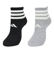 アディダス（adidas）ソックス 靴下 2足組 2P SOCKSSOCKSLGTGRE 黒/グレー Sサイズ (23-25cm) ODW23-KK8071 …