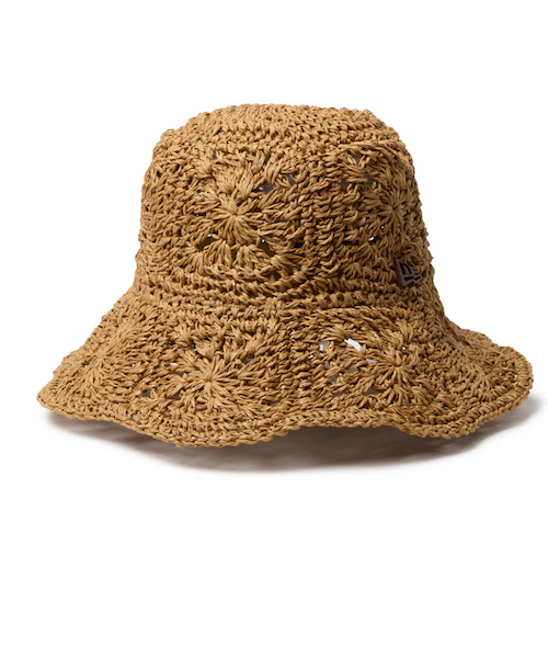 帽子 new era crochet knit paper hat beige ニューエラ（NEW ERA）帽子 ハット アドベンチャー ワイドブリム