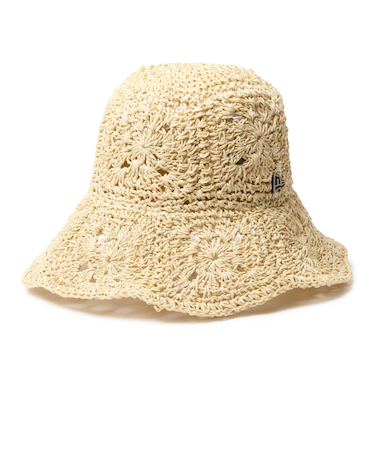 ニューエラ（NEW ERA）帽子 ハット アドベンチャー ワイドブリム Paper Crochet Hat ライトベージュ S-Mサイズ(57-59cm) 1…